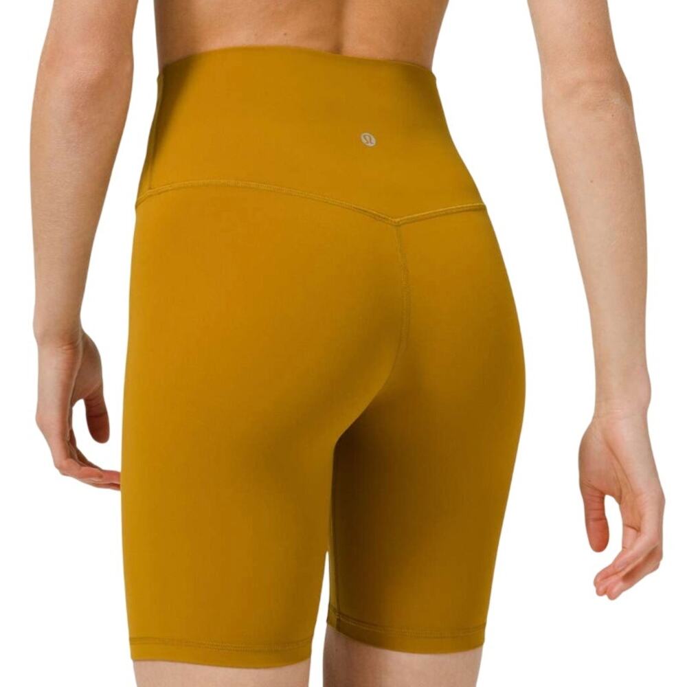 Lululemon Align Short 8" Gold Spice Size 4 Nulu Yoga Biker Shorts EUC